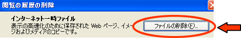 キャッシュのクリア、インターネット一時ファイル削除3